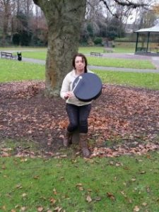 Reiki Drum Wolverhampton Sharon Lounds with drum